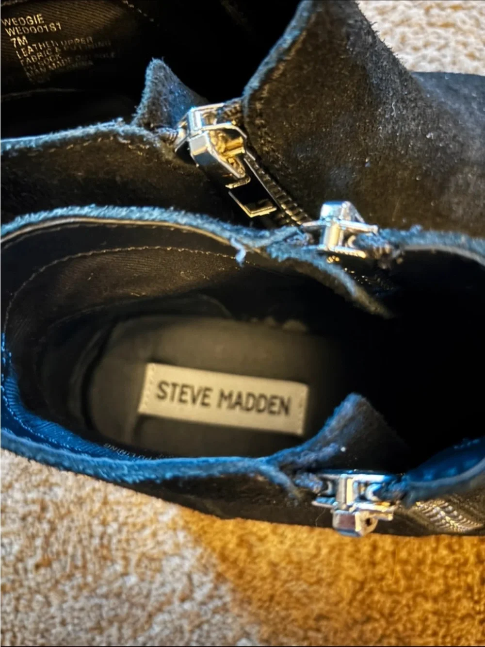 Steve Madden Black Suede Wedge Sneakers with White Platform
